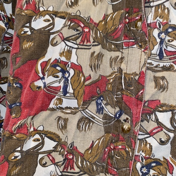 Vintage Women’s XQUIZZIT Western Horse Button Down Shirt Size Large - Picture 2 of 2